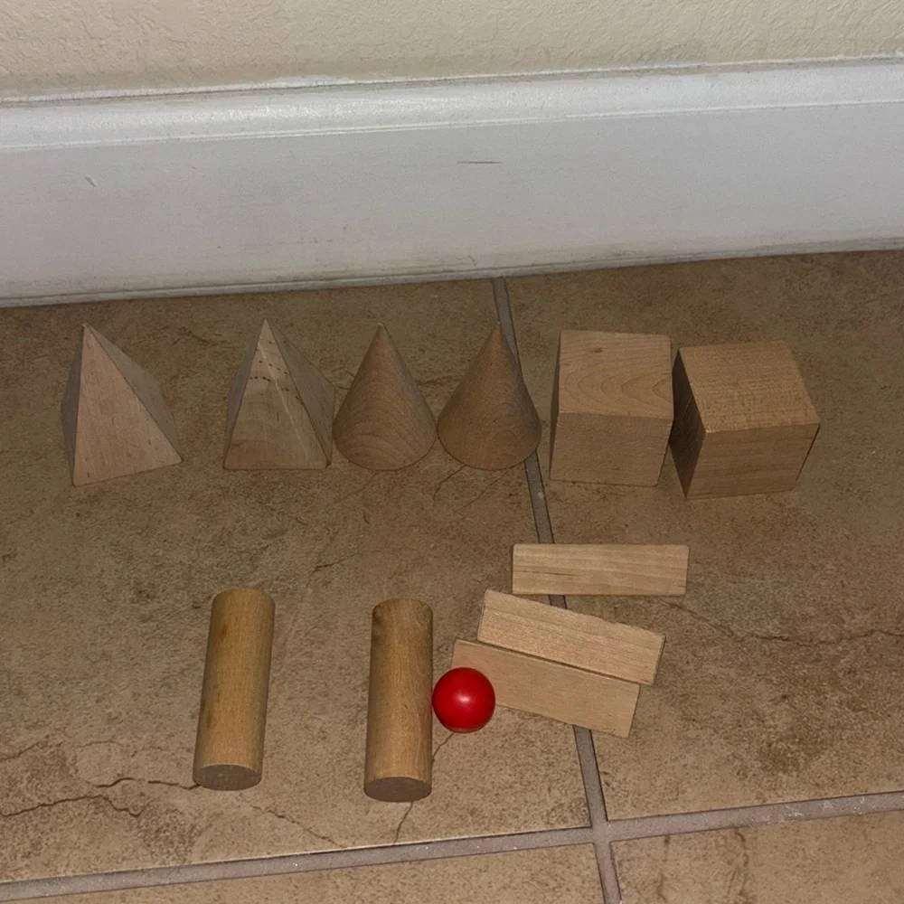 Geometry 3 dimensional wooden shapes